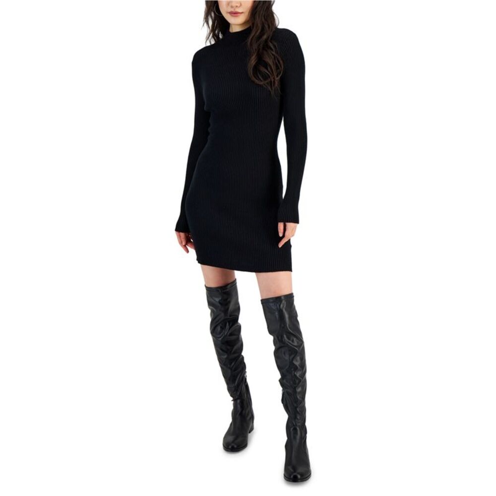 Hooked Up by IOT Womens Rib Knit Sweater Dress, , Juniors, LARGE, DM